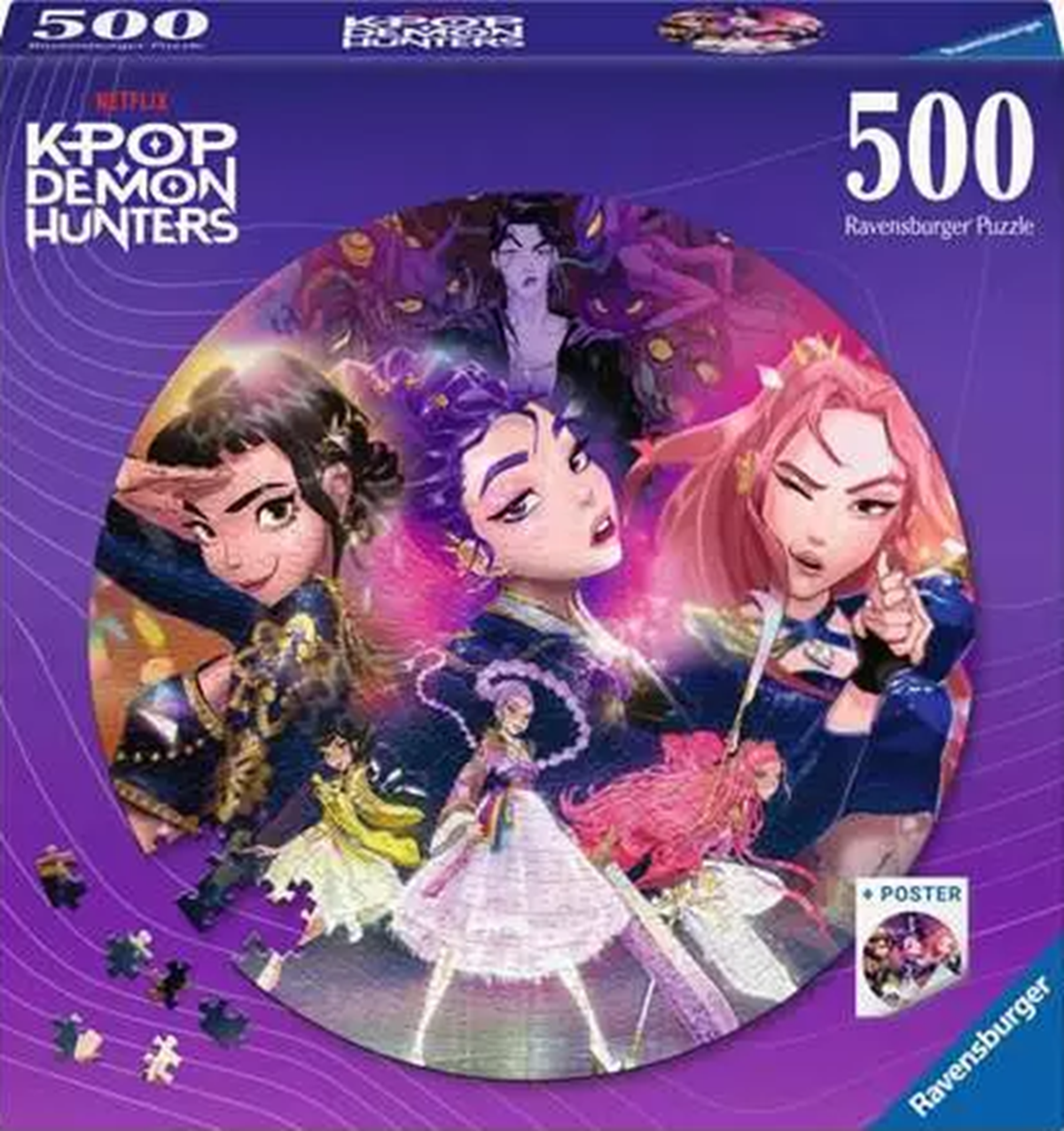 K-POP DEMON HUNTERS 500 PIECE ROUND PUZZLE