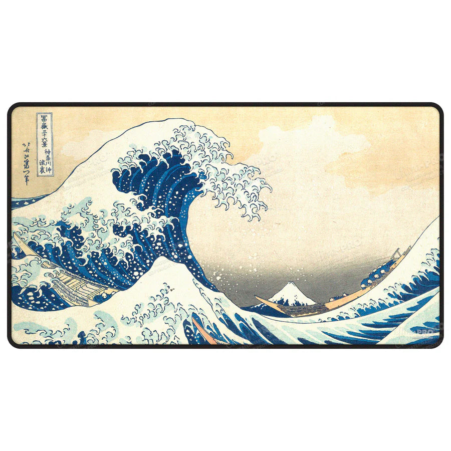 Playmat- The Great Wave off Kanagawa Black Stitched