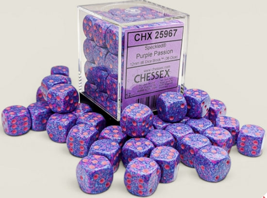 D6: 12mm: Speckled Purple Passion