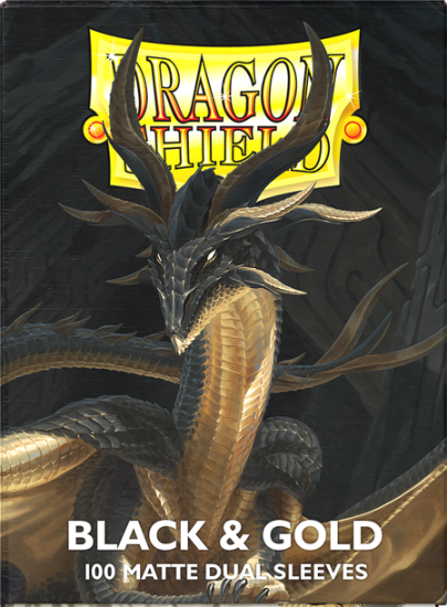 Dragon Shield: Matte Dual Card Sleeves (100): BLACK AND GOLD