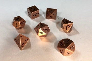 Chessex - Polyhedral 7 Die Set: Metal: Copper
